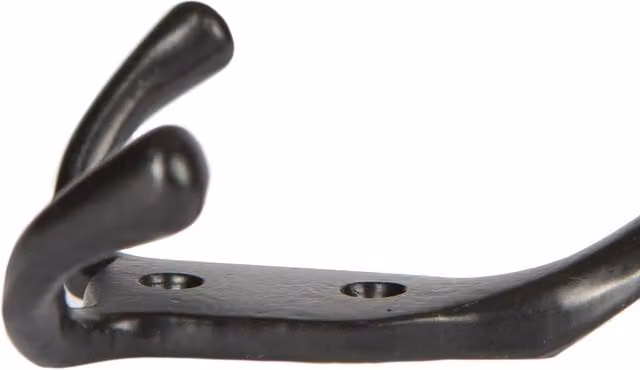 Hammer and Tongs Rustic Hat and Double Robe Hook in Matt Black, W: 9.0 cm, H: 14.0 cm – 1