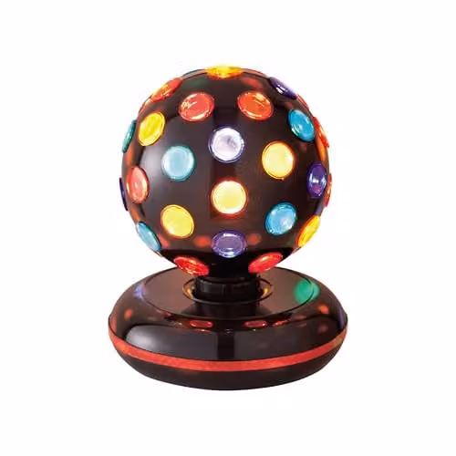 Global Gizmos 45830 Rotating LED Disco Ball with Multi-Colour Lights, Black – 1