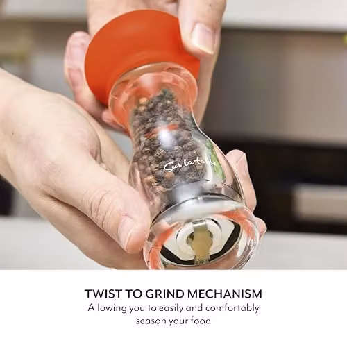Sur La Table Ceramic Salt and Pepper Mill Set in Orange – 2