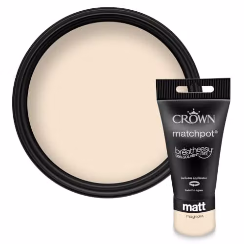 Crown Magnolia Matt Walls and Ceilings Paint Tester Pot, Beige, 40ml