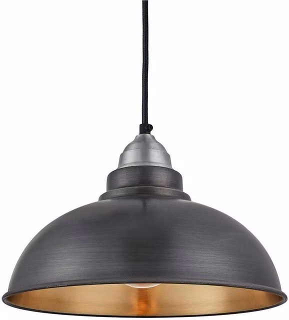 Industville Old Factory Industrial Pendant Light in Bronze and Brass, Diameter: 30.48 cm