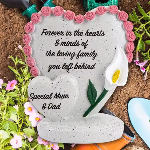 VFM e-Store Memorial Flower Pot Ornament in Grey, W/D/H: 15 x 15 x 13 cm – 5