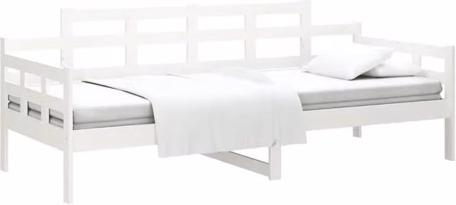Berkfield Home Beautiful Day Bed in White Solid Pine Wood, W/D/H: 80 x 200 cm – 1