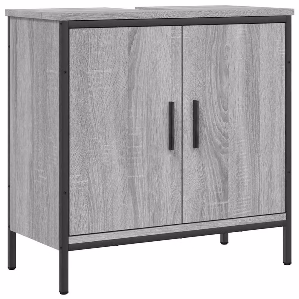 Berkfield Home Sturdy Bathroom Sink Cabinet in Grey Sonoma, W/D/H: 60 x 30 x 60 cm – 3