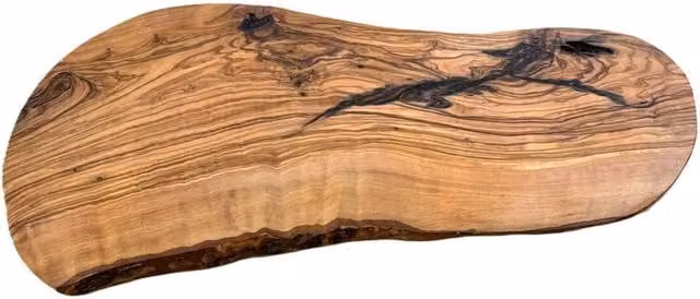Verano Spanish Ceramics Brown Olive Wood Rustic Slim Charcuterie Board, W: 13-16 cm, L: 45 cm