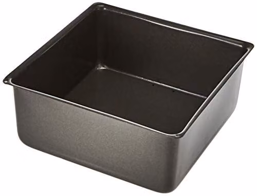 MasterClass Non-Stick Square Carbon Steel Cake Tin with Loose Base, Grey, 18cm