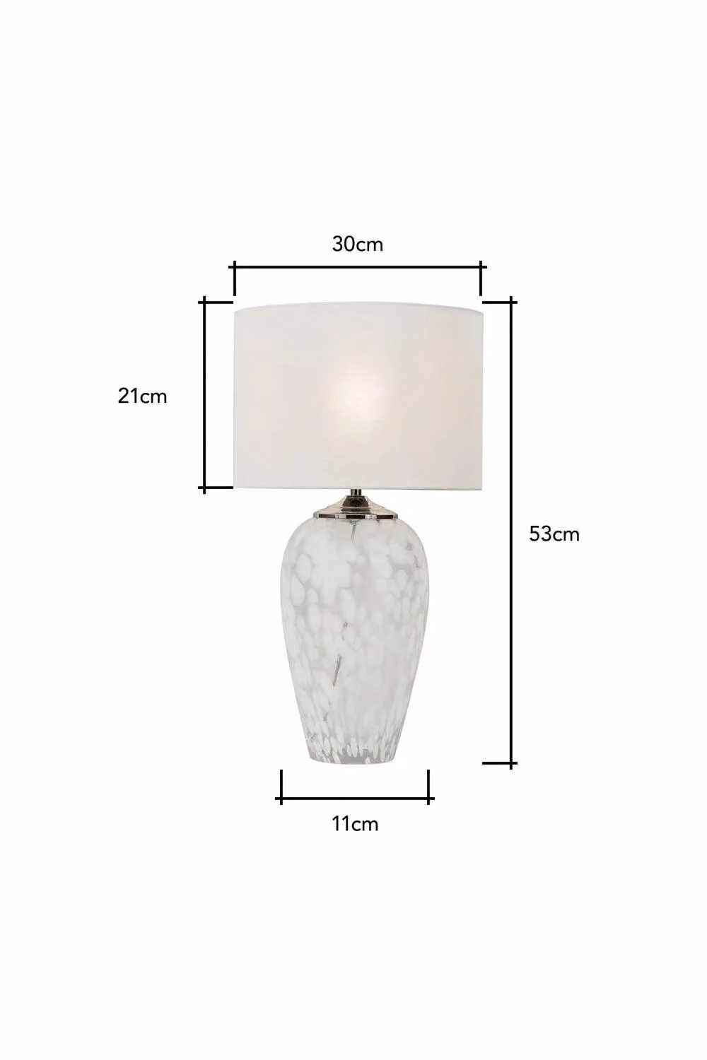 BHS Lighting Agnes Table Lamp in Silver and White – 3