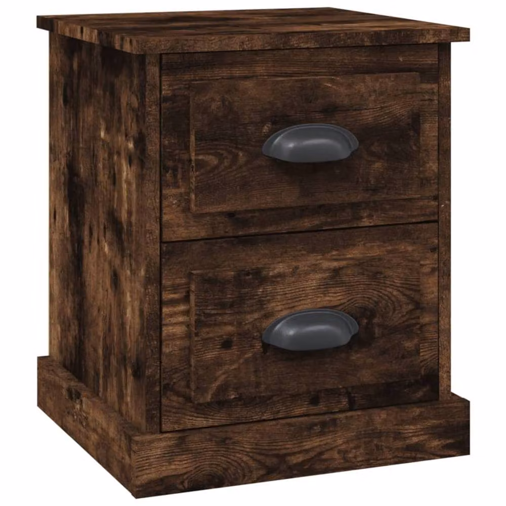 Berkfield Home Durable Bedside Cabinet in Smoked Oak Brown, W/D/H: 39 x 39 x 47.5 cm – 2