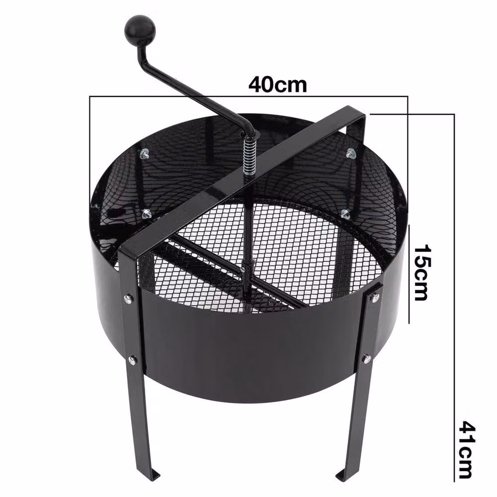 KORVIXA Heavy Duty Steel Rotary Garden Soil Sieve and Compost Sifter, Black, 18L – 2