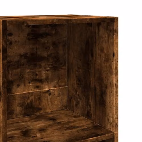 vidaXL Rustic Smoked Oak Bookcase in Brown, W/D/H: 40 x 30 x 114 cm – 4