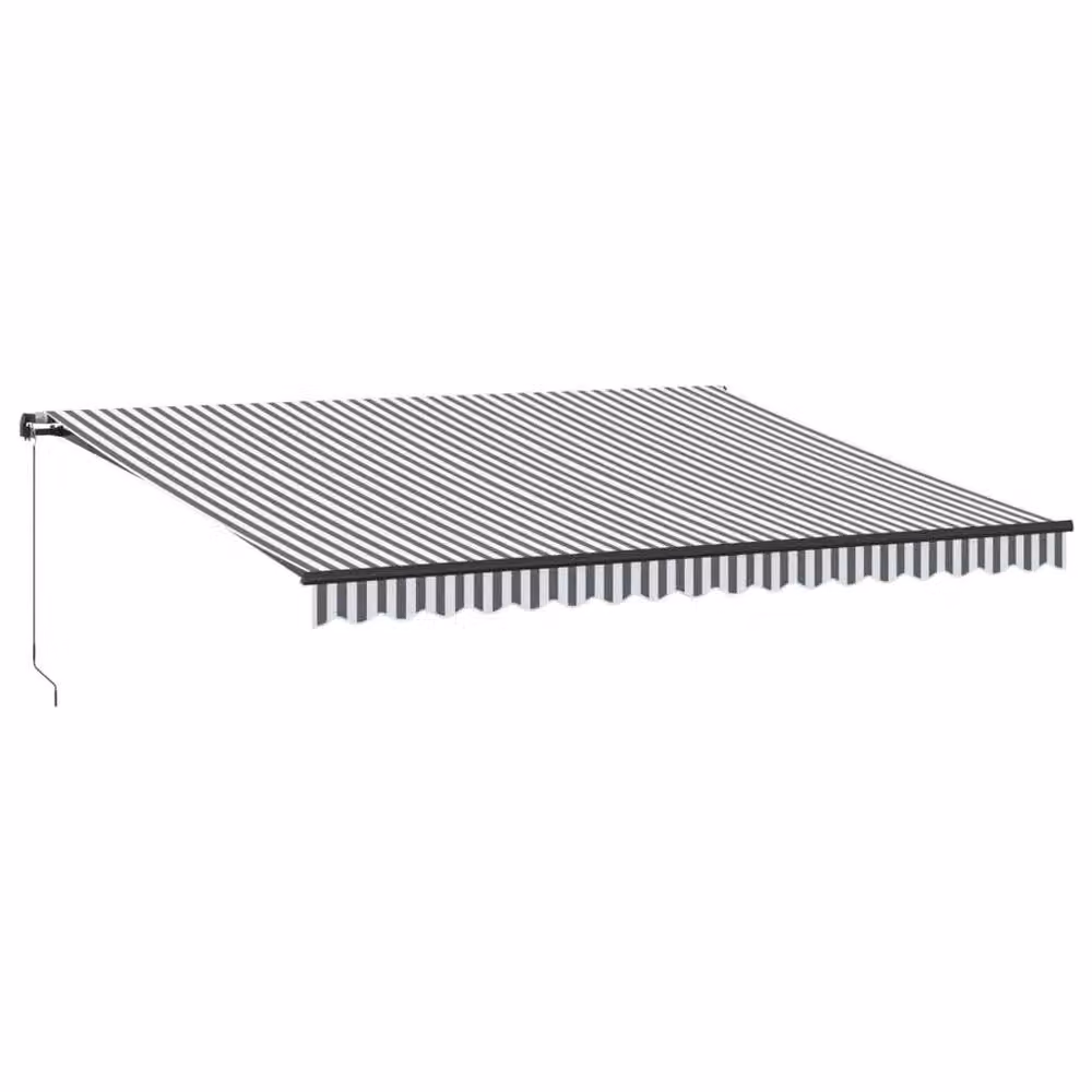 Berkfield Home Manual Retractable Aluminium Awning with Crank in Anthracite, White and Black, W: 450 cm, D: 350 cm – 2
