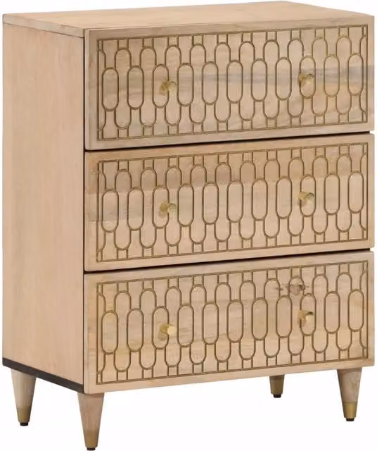 Berkfield Home Side Cabinet in Brown Solid Mango Wood, W/D/H: 60 x 33 x 75 cm – 1