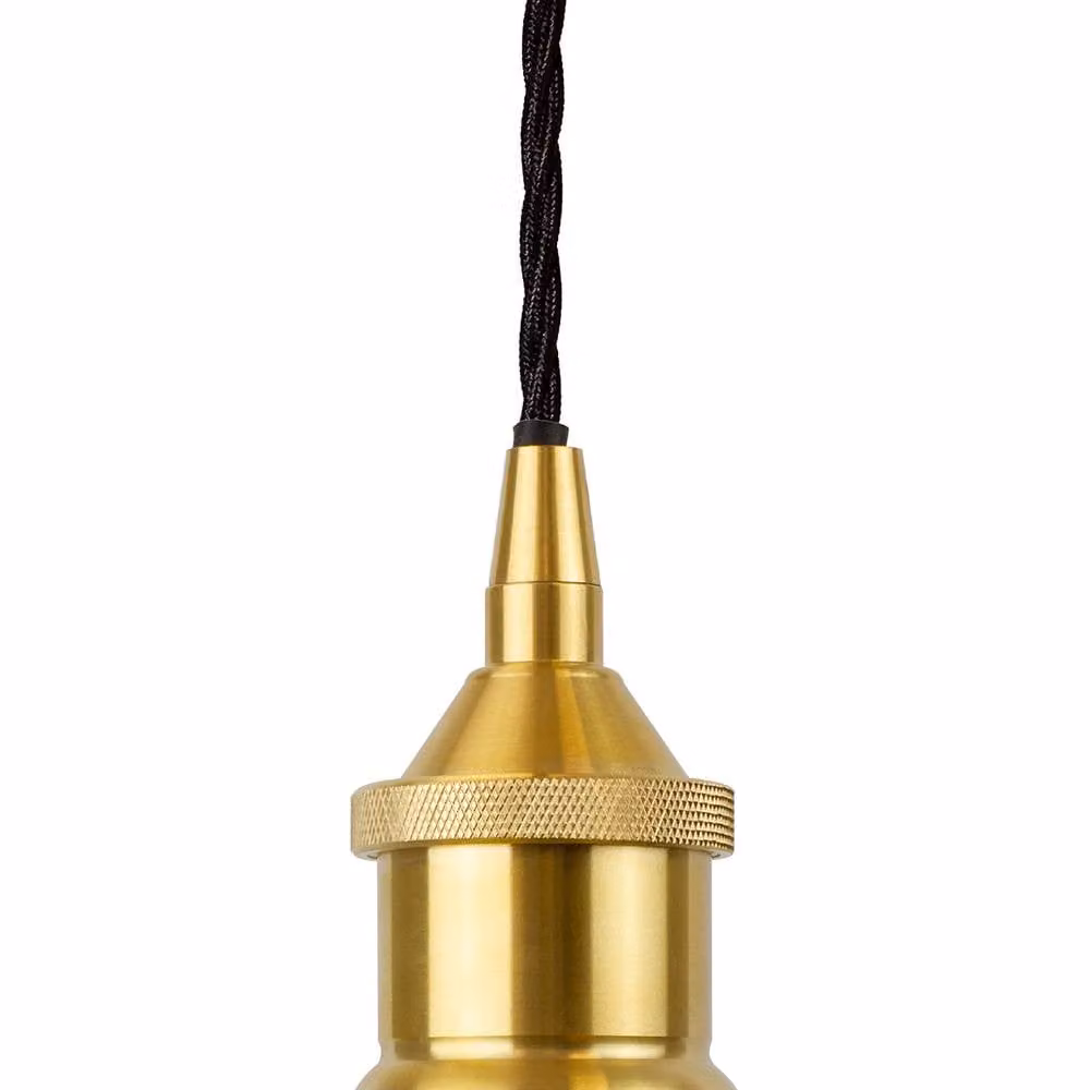 SE Home St Edmund's Pendant Light in Pale Grey with Polished Brass and Black Twisted Details – 1