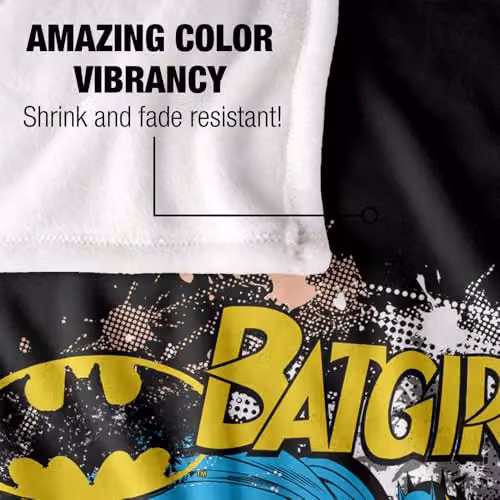 Warner Bros. Batman Batgirl Halftone Super Soft Fleece Throw Blanket for Children, Multicolour, W: 91.44 cm x L: 147 cm – 3
