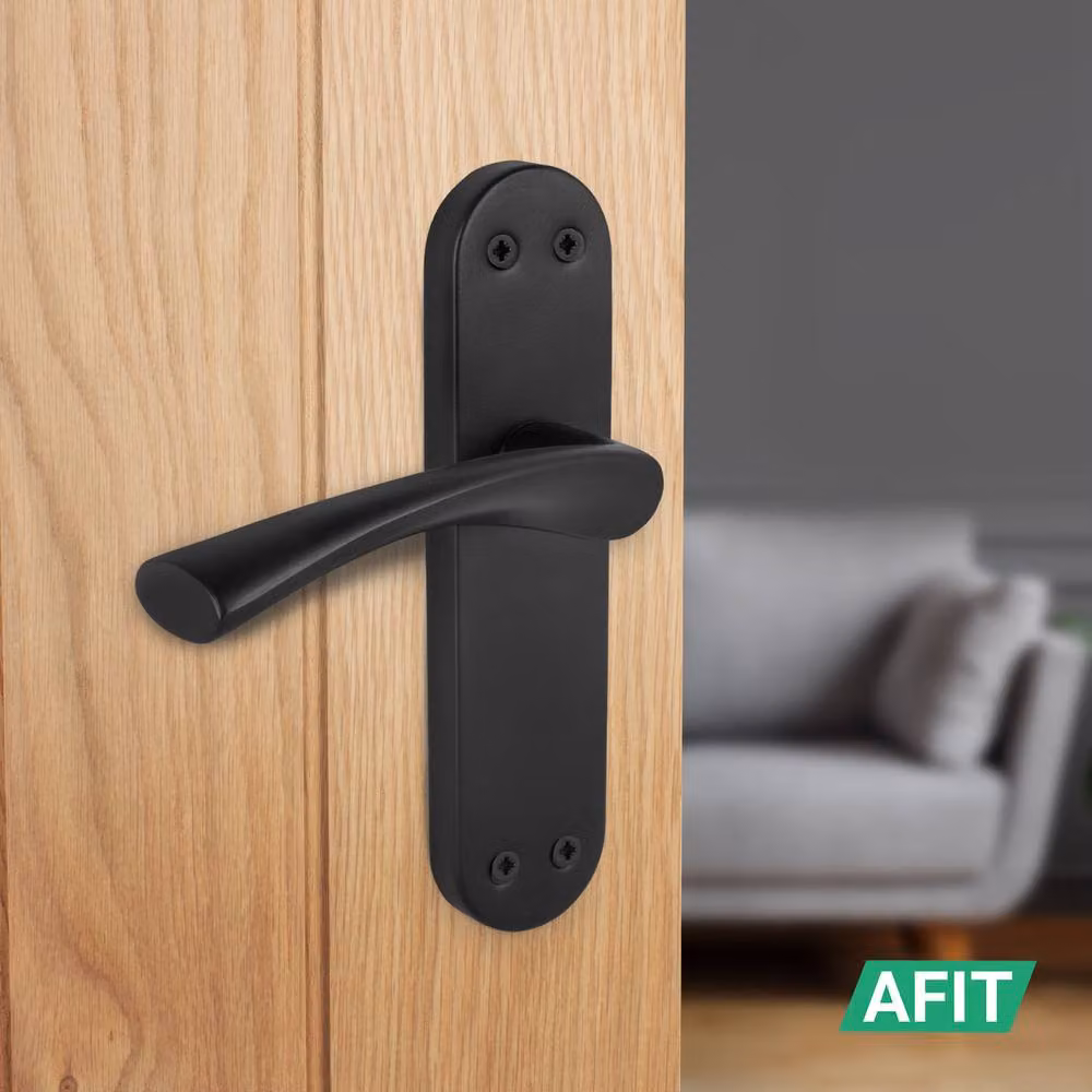 AFIT Novi Black Twist Door Handles with Backplate, Internal Lever, 1 Pair, W/D/H: 15.0 x 15.0 x 15.0 cm – 4