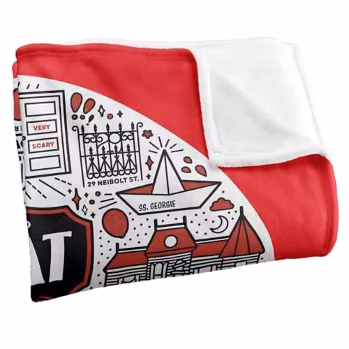 LOGOVISION It 2017 Pennywise Icon Balloon Super Soft Fleece Throw Blanket, Multicolour, W: 152 cm, D: 127 cm – 2