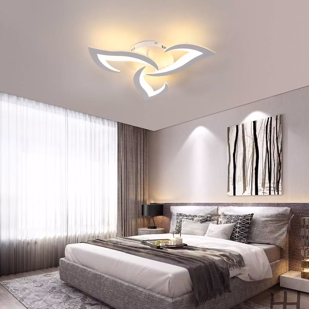 Goeco White LED Flower Ceiling Light with Remote Control and Dimmable Function – 2