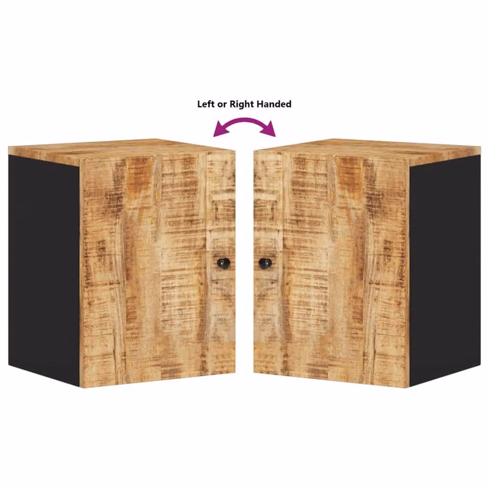 Berkfield Home Beautiful Brown Solid Mango Wood Bathroom Wall Cabinet W/D/H: 38 x 33 x 48 cm – 6