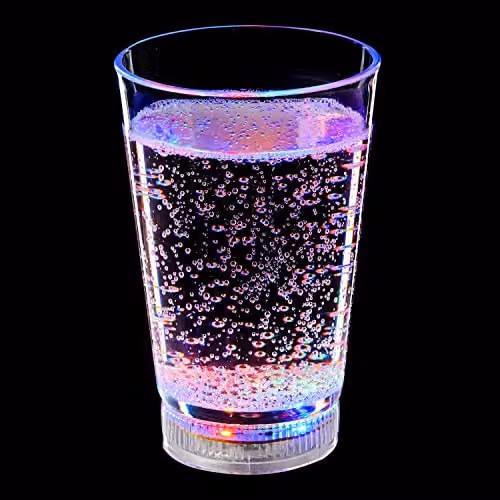 UltraByEasyPeasyStore Set of 12 Multi Coloured Water Activated LED Novelty Tumblers, 340ml – 4