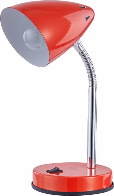 Innoteck Adjustable Metal Cone Desk Lamp in Red and Chrome