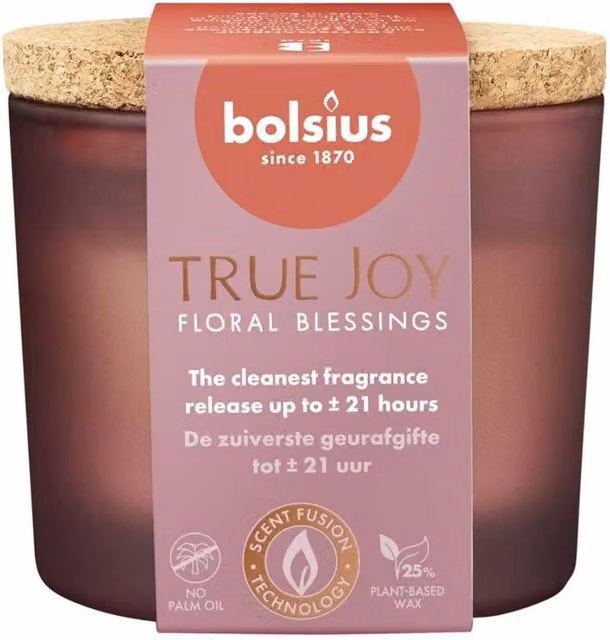 KDMD True Joy Floral Blessings Pink Glass Scented Candle – 1