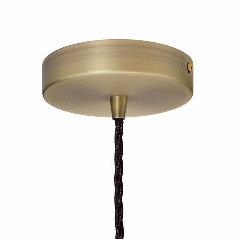 SE Home Worcester Navy Blue Enamel Pendant Light with Matt Antique Brass and Black Twisted Detail