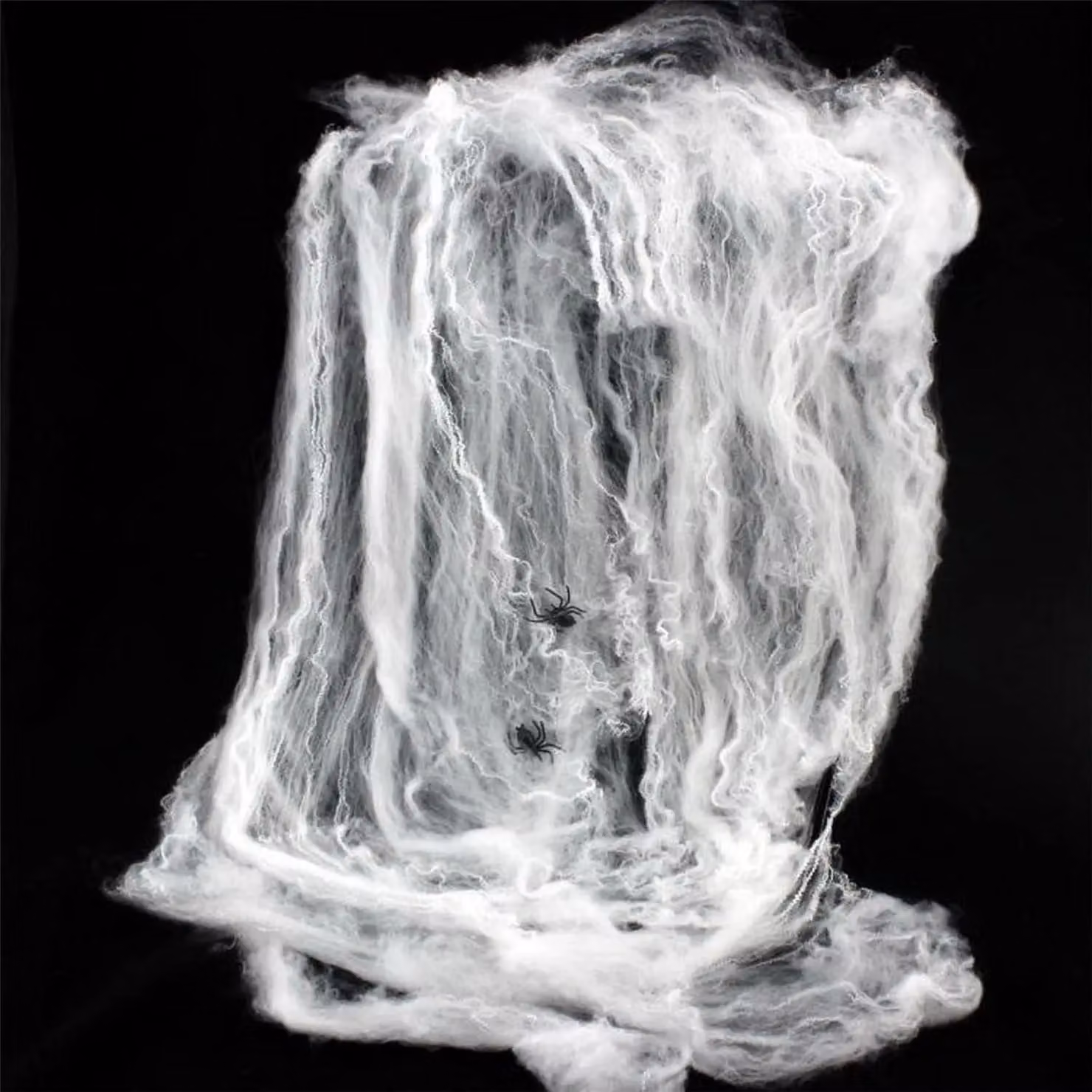 Shatchi 20 Pack Halloween Stretchable White Cobweb Decoration with 4 Spiders – 2