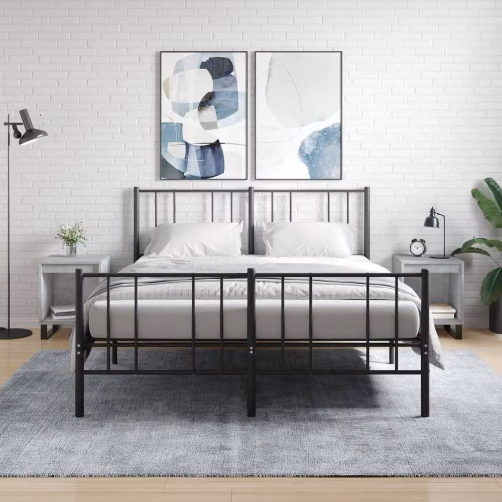 Berkfield Home Set of 2 Modern Bedside Cabinets in Concrete Grey, W/D/H: 40 x 35 x 50 cm – 2