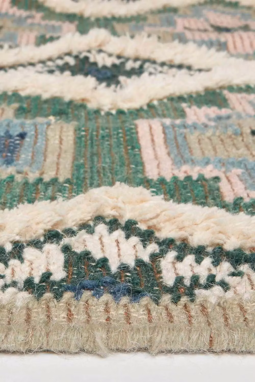 Homescapes Matala Green and Blue Kilim Wool Rug, W/D/H: 160 x 230 cm – 4