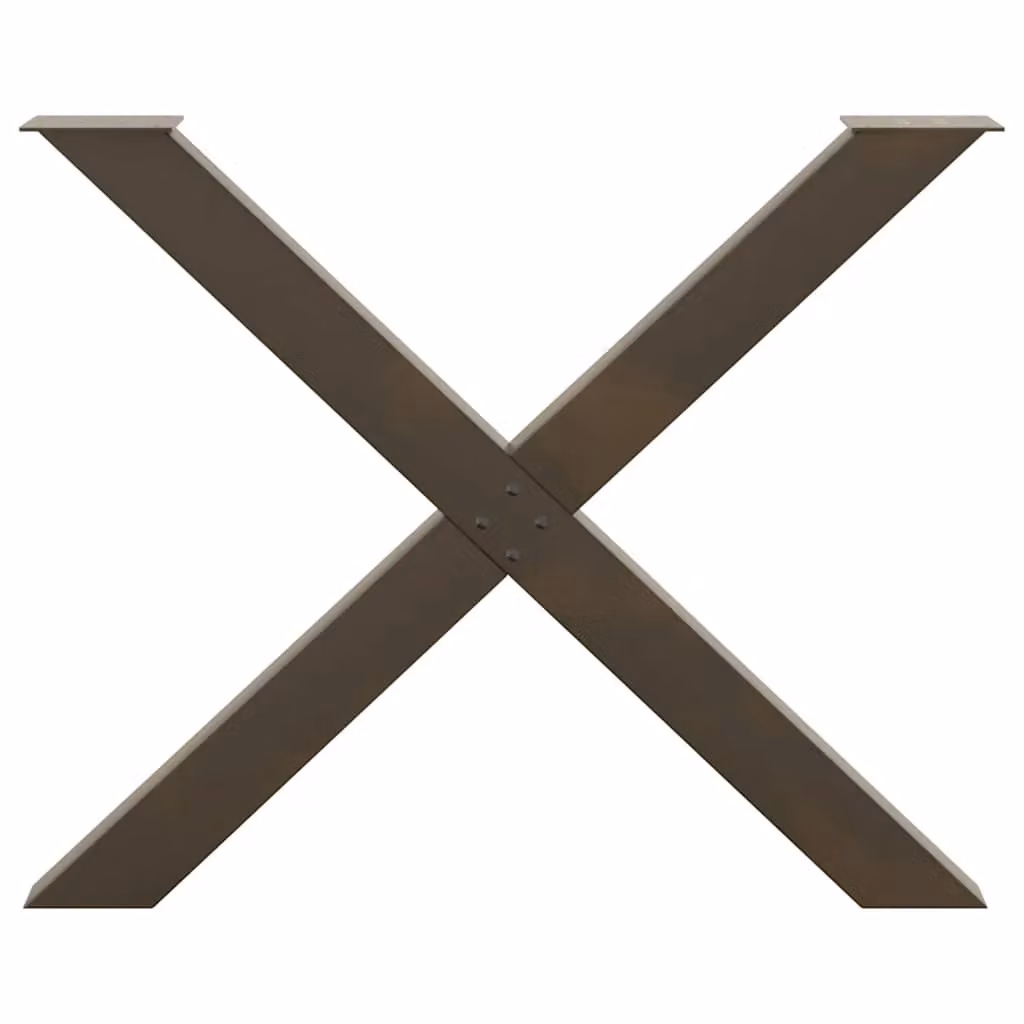 Berkfield Home X-Shaped Dining Table Legs, 3 Pieces, Brown Steel, H: 73 cm, W: 90 cm – 4