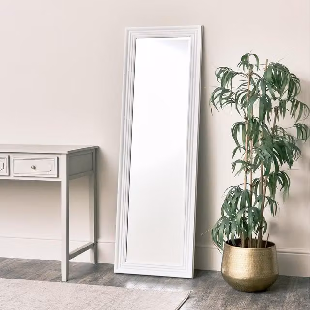 Melody Maison Vintage White Full Length Wall Mirror