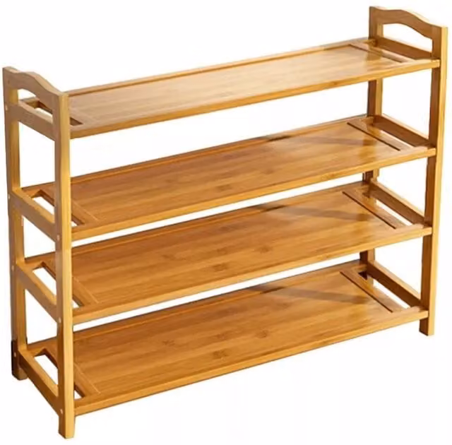 Spetlek Brown Bamboo Freestanding Shoe Rack