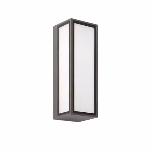 Netlighting Pivot Outdoor LED Box Wall Lamp, Dark Grey, 9W, IP65, W/D/H: 20 x 20 x 40 cm
