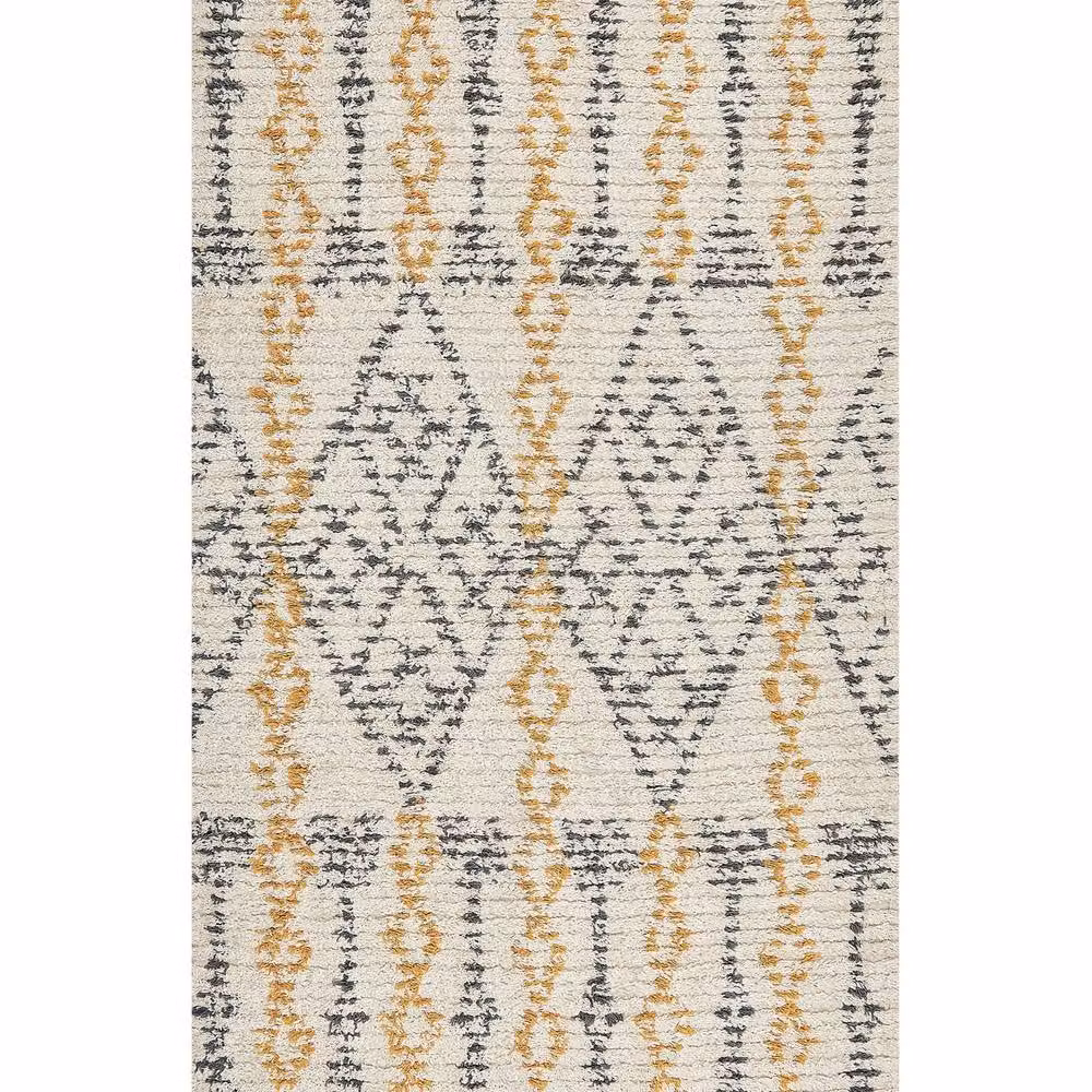 Wyld and Coco Beige, Yellow and Black Geometric Cotton Rug, Hand-Tufted, W: 80 cm, L: 150 cm – 2