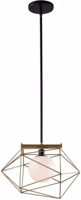 Netlighting Abraxas Globe Cage Sphere Ceiling Pendant in Black and Gold/Brass with E27 Socket