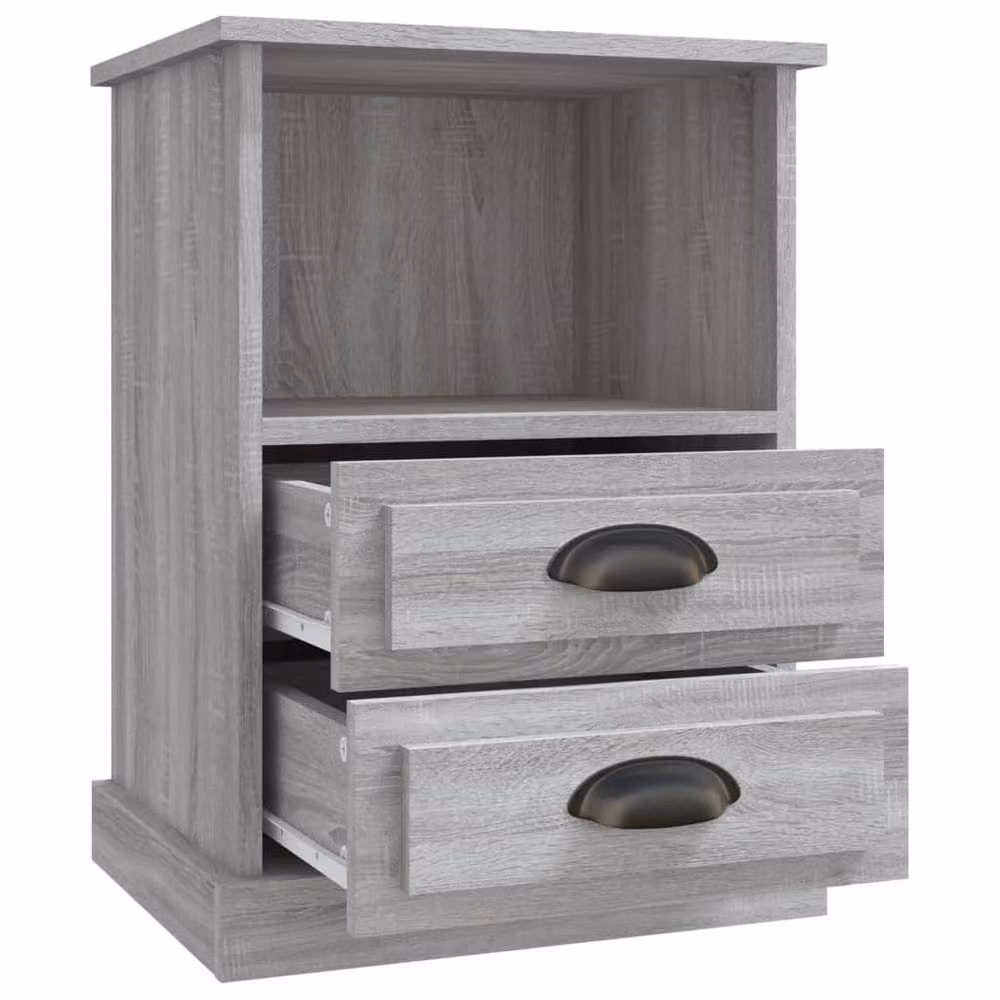 Berkfield Home Set of 2 Bedside Cabinets in Grey Sonoma, W/D/H: 43 x 36 x 60 cm – 5