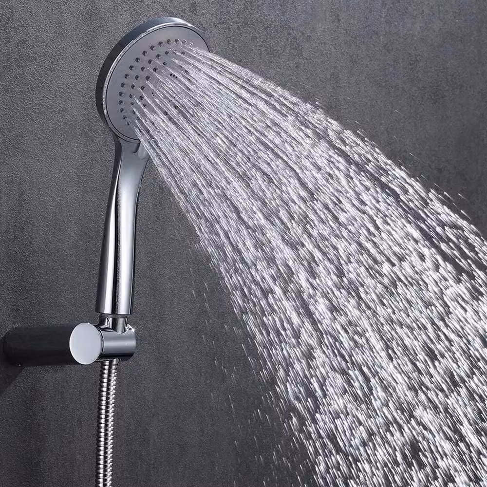 KORVIXA High Pressure Water Saving Handheld Shower Head with Hose in Silver and Chrome – 2