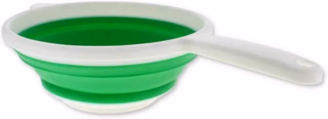 Bed Time UK Collapsible Silicone Kitchen Colander and Strainer with Handles, Green/Multicolour, W/D/H: 36.0 x 22.5 x 1.0 cm