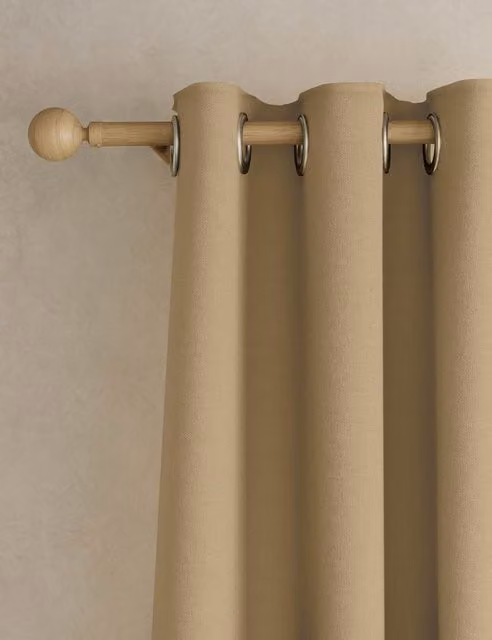 M&S Bronze Brushed Eyelet Blackout Thermal Curtains