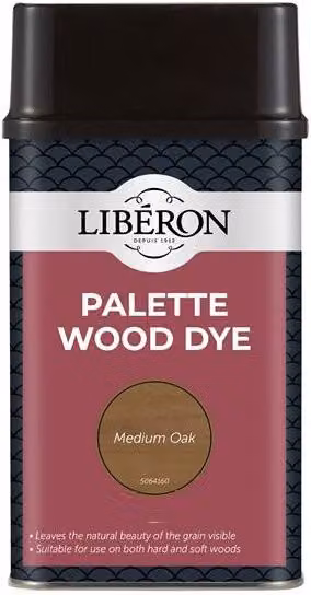 Liberon Palette Water Based Wood Dye in Medium Oak, 500ml