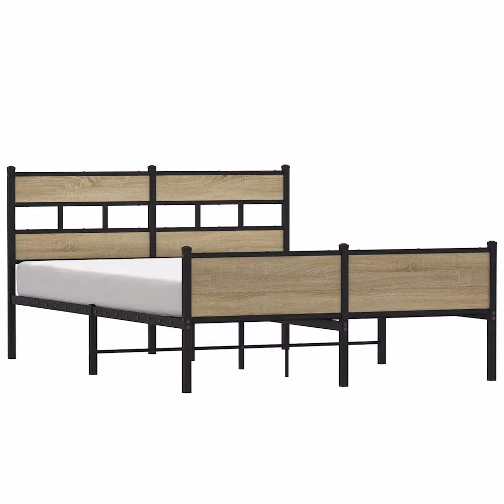 Berkfield Home Metal Bed Frame with Lift Up Base in Sonoma Oak Brown, W: 160 cm, D: 200 cm – 2