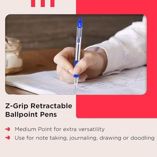 Zebra Z-Grip Ballpoint Pens, Multicolour, 8 Pack – 3