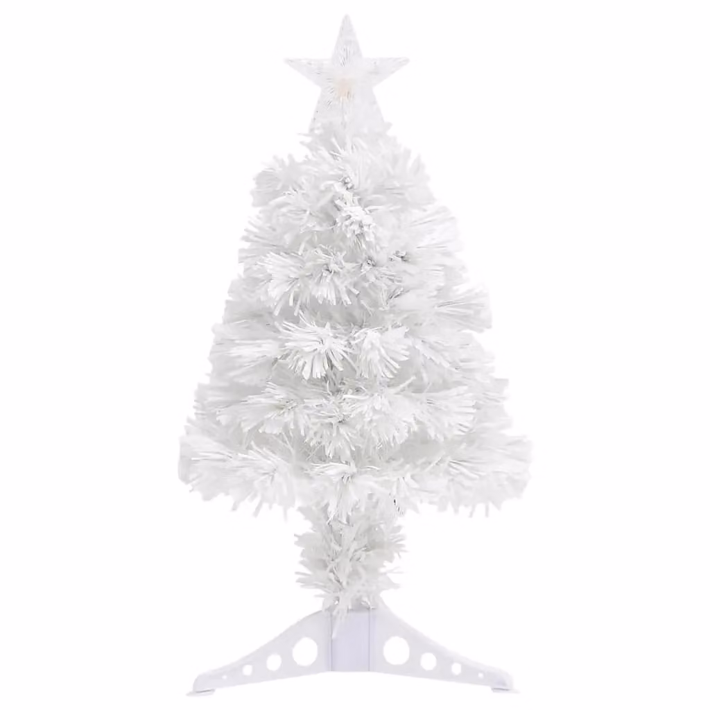 Berkfield Home White Pre-lit Tabletop Artificial Christmas Tree with Fibre Optics, Height: 64 cm – 1