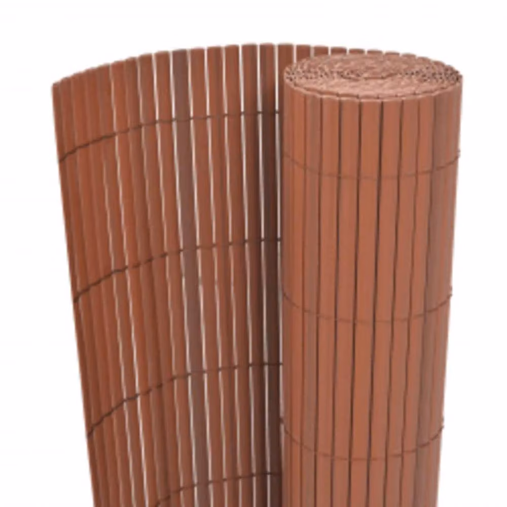 Berkfield Home Durable Double-Sided PVC Garden Fence Strip, Brown, H: 90 cm, W: 400 cm – 3