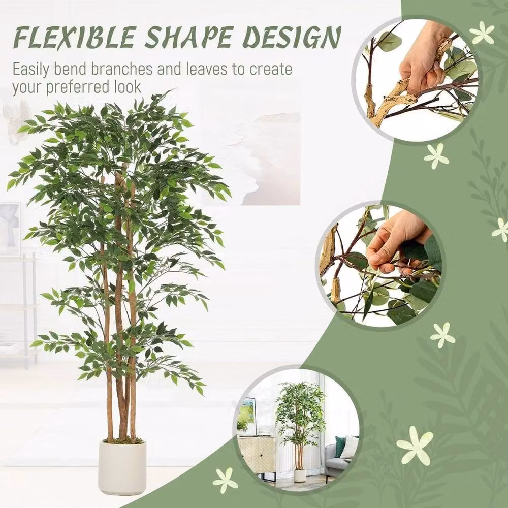 NESTLUNE 180cm Artificial Ficus Tree in Green – 2