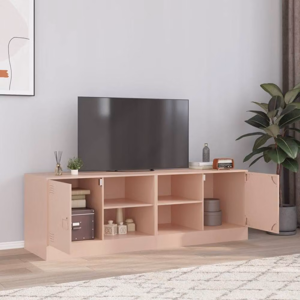Berkfield Home Set of 2 Pink Metal TV Cabinets, W/D/H: 67 x 39 x 44 cm – 2