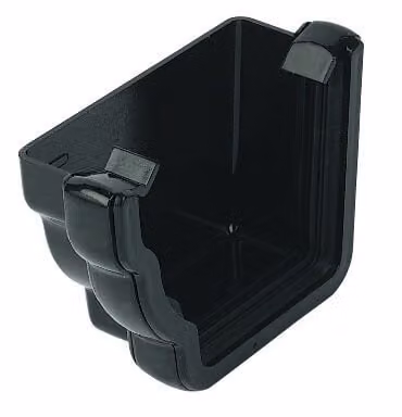 FloPlast Ogee External Stopend Left Hand, Black