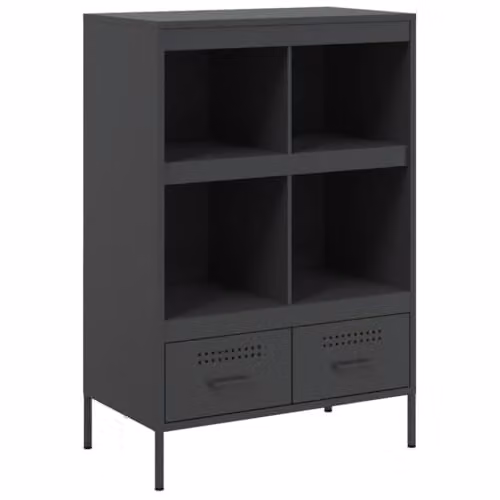 vidaXL Modern Black Steel Highboard W/D/H: 68 x 39 x 101.5 cm – 1