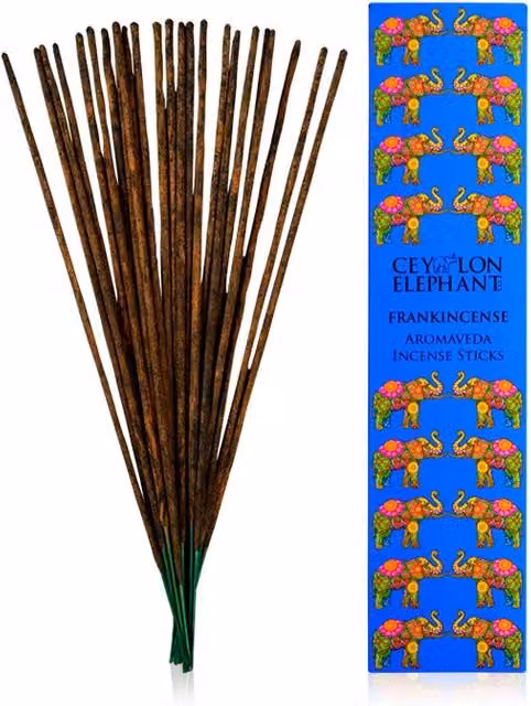 Spa Ceylon Ceylon Elephant Frankincense Kaffir Lime Aromaveda Incense Sticks, 30 Pack, Blue – 1