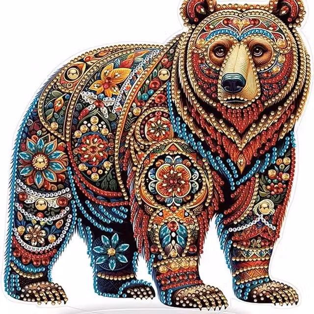Syntego Mosaic Bear Tabletop Diamond Art Kit in Multicolour